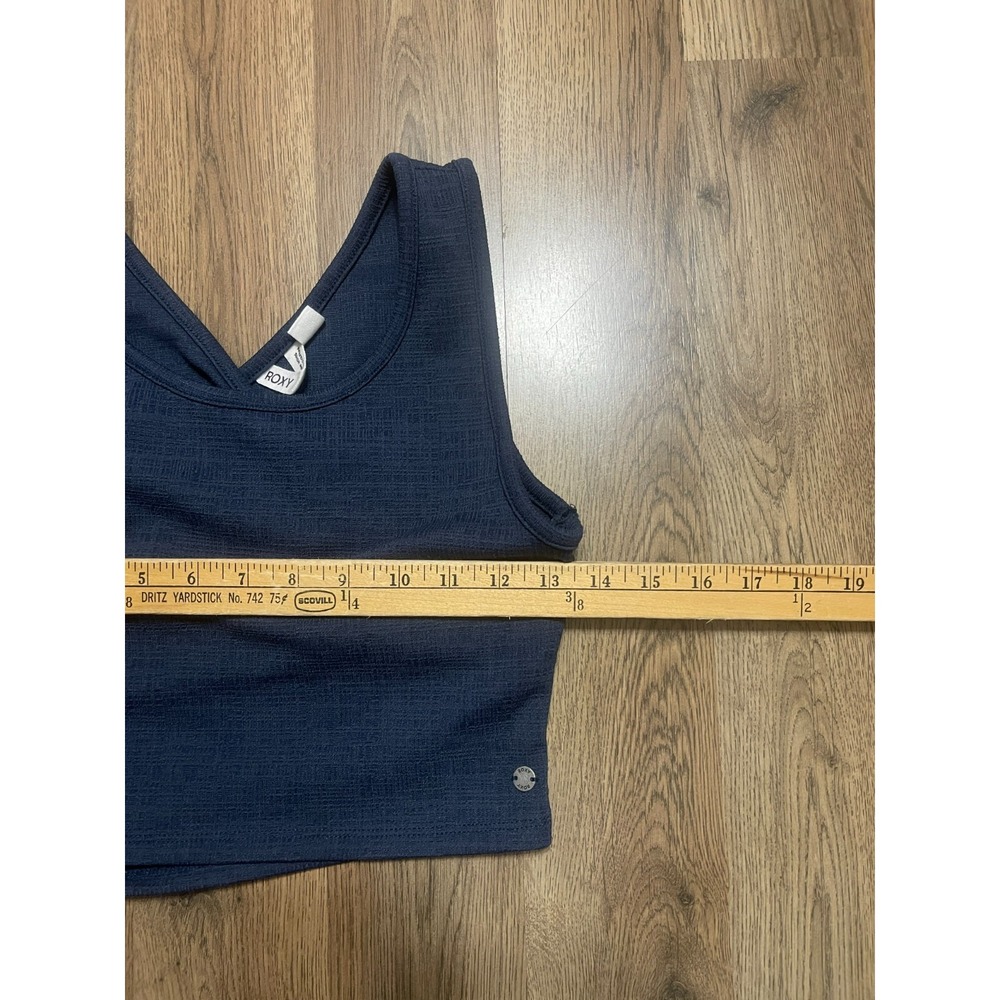 Ladies' Navy Ribbed Crop Tank Top - Roxy - Picture 5 of 10